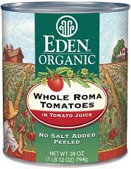 TOMATOES,OG,ROMA,WHL,PLD Case of 12 / 28 OZ from Eden Foods