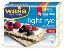 CRISPBREAD,LIGHT RYE Case of 12 / 8.8 OZ from Wasa Crispbread