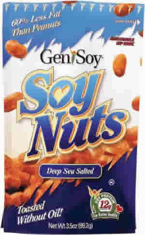 SOY NUTS SALTED 3.5OZ 12/CS 1 from GENISOY PRODUCTS CO.