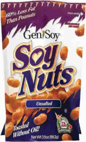 SOY NUTS UNSALTED 3.5OZ 12/CS 1 from GENISOY PRODUCTS CO.