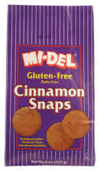 CINNAMON SNAPS GLUTN FREE Case of 12 / 8 OZ from Midel
