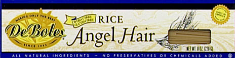 DeBoles: Rice angel hair 8 OZ