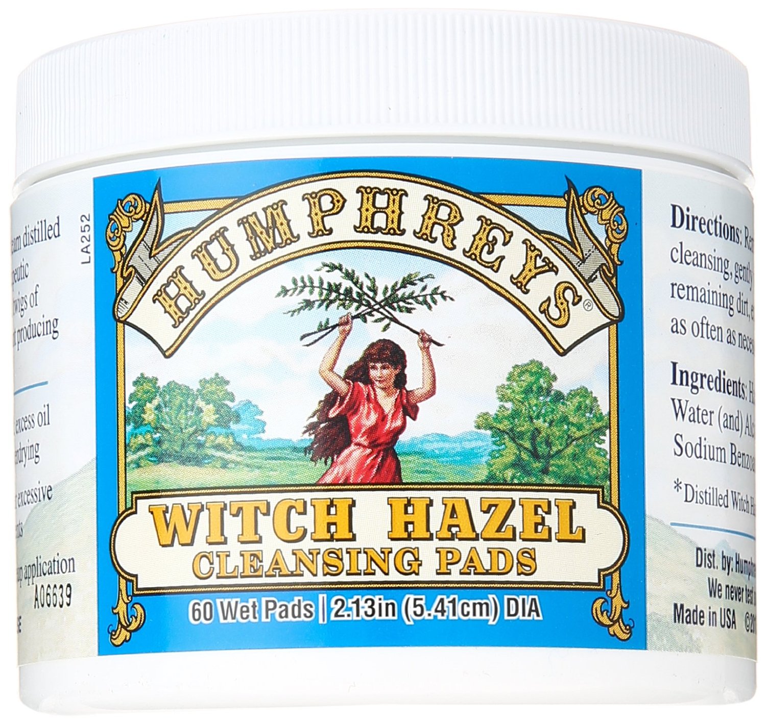 HUMPHREYS PHARMACAL INC: Witch Hazel Astringent Cleansing Pads 60 CT