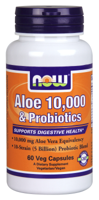 NOW: Aloe Vera 10,000 And Probiotics 60 Vcaps