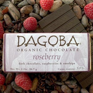 CHOC BAR,OG,RSBRY,DRK 59% Case of 12 / 2 OZ from Dagoba Chocolate