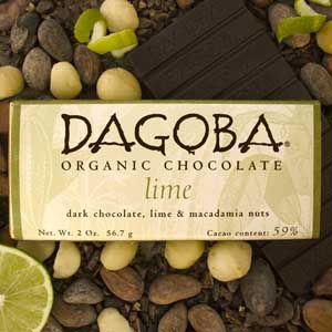CHOC BAR,OG,LIME,DRK 59% Case of 12 / 2 OZ from Dagoba Chocolate