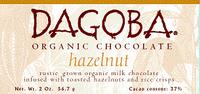 Choc bar,og,hzl,milk 37% Case of 12 / 2 OZ from Dagoba Chocolate