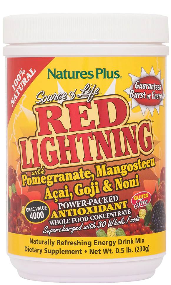 Natures Plus: Source of Life Red Lightning Antioxidant Drink Powder 0.5 lb. (230g) Jars Powder