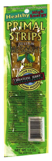 Meatless jerky,msqt lime Case of 24 / 1 OZ from Primal Strips