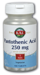 KAL: Pantothenic Acid 250mg 100 ct