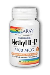 Solaray: Methyl B-12 Lozenge Mango Peach 60ct 2500mcg