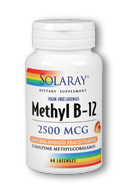 Solaray - Methyl b-12 lozenge mango peach 60ct 2500mcg