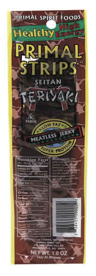 MEATLESS JERKY,TERIYAKI Case of 24 / 1 OZ from Primal Strips