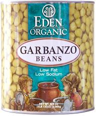 BEANS,OG,GARBANZO,CANNED Case of 6 / 108 OZ from Eden Foods