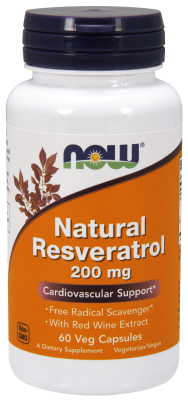NOW: Resveratrol 200mg 60 Vcaps