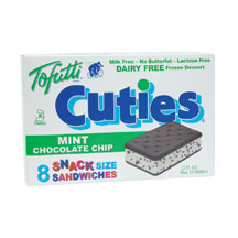 CUTIES,MINT CHOC CHIP Case of 12 / 8 PACK from Tofutti Brand Inc