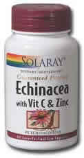 Echinacea with Vitamin C and Zinc 60ct from Solaray