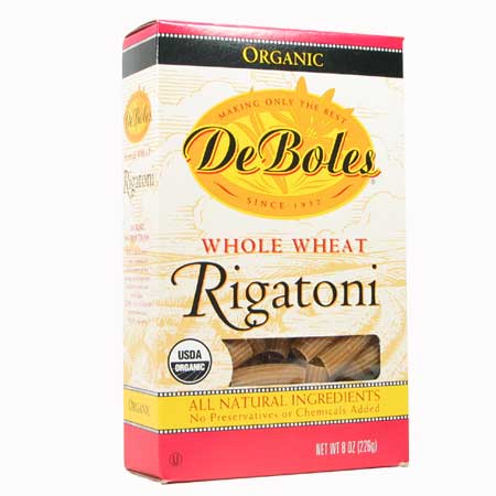 RIGATONI,OG,WW Case of 12 / 8 OZ from DeBoles