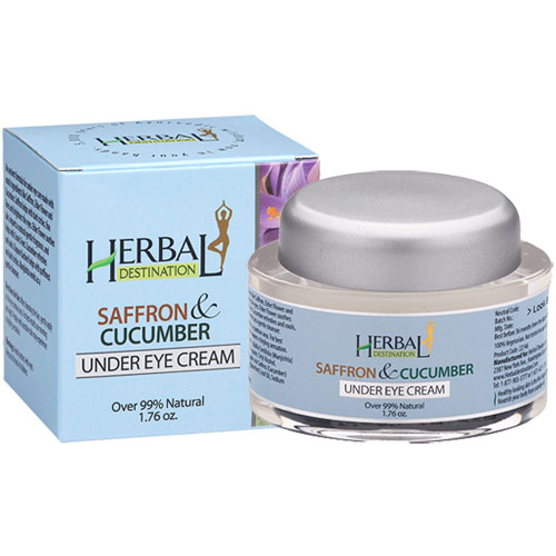 HERBAL DESTINATION: Under Eye Cream Saffron and Cucumber 1.76 oz