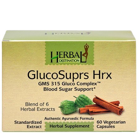 HERBAL DESTINATION: GlucoSuprs Hrx - GMS 315 Gluco Complex Vegan Blood Sugar Supplements 60 capvegi