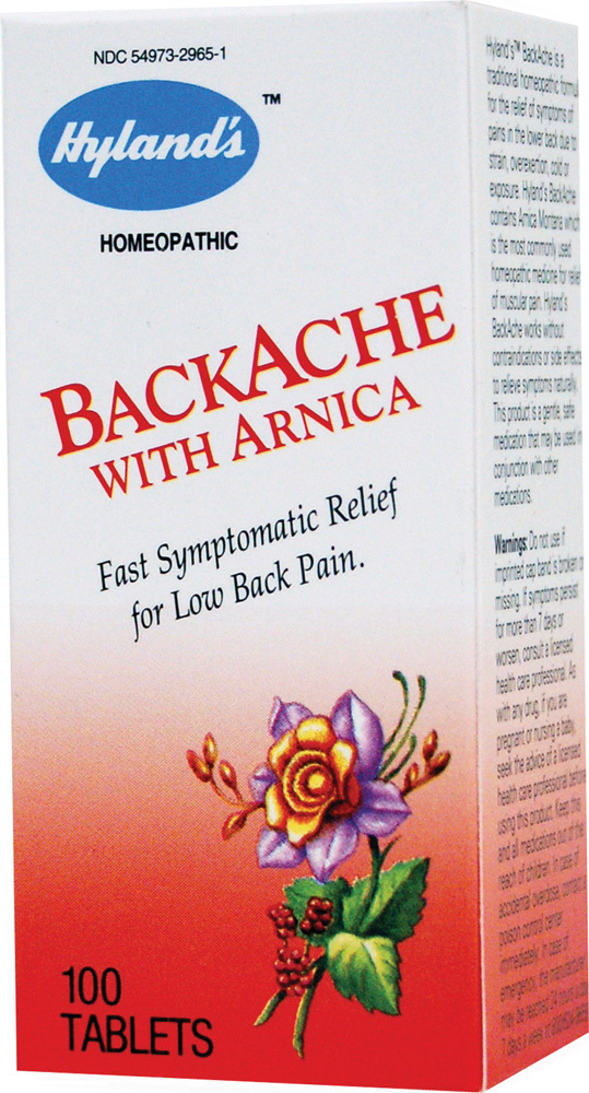 HYLANDS: Backache With Arnica 100 tabs
