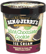 Ice crm,mint choc cookie Case of 8 / PINT from Ben and Jerrys