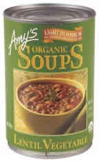 SOUP ORGANIC LOW/SODIUM LENTIL VEGETABLE Case of 12 / 14.5 OZ from AMY'S