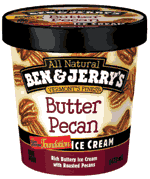 ICE CRM,BUTTER PECAN Case of 8 / PINT from Ben and Jerrys