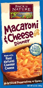 DINNER,MACARONI & CHEESE Case of 12 / 6.5 OZ from Back To Nature (Organic Milling)