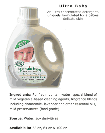 LAUNDRY DETRGNT,BABY ULTR Case of 4 / 100 OZ from Mountain Green