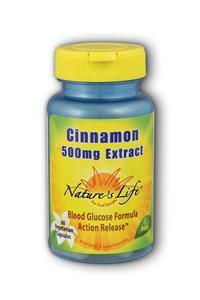 Cinnamon Extract 500mg 60 Vegetarian Capsules from Natures Life