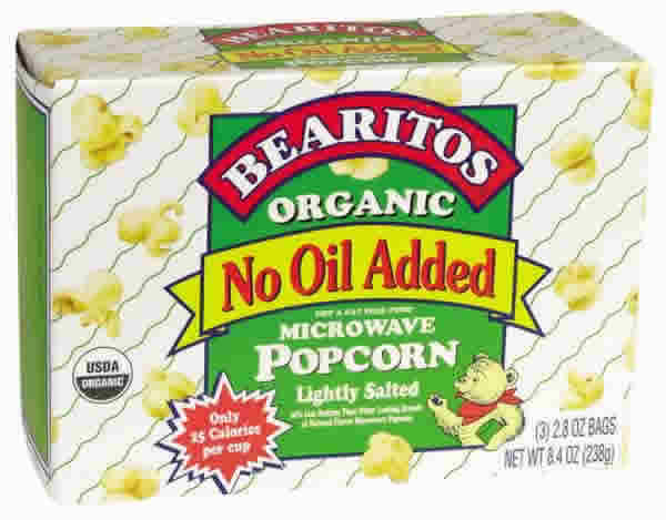 Popcorn microwavable organic no oil Case of 12 / 3-2.8 OZ from Little Bear Organics