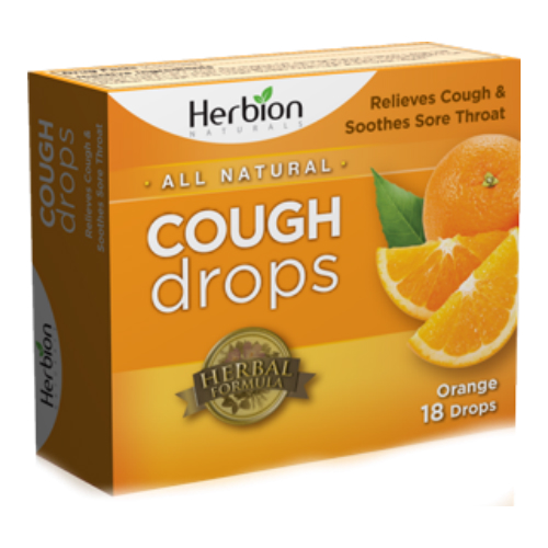 HERBION: Sugar Free Cough Drops Orange 18 lozenge