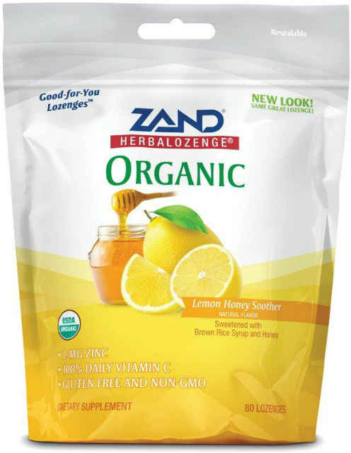 Zand: Organic HerbaLozenge Lemon Honey Soother 80 Drops Lozenge (Pouch) 80ct