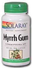 Solaray: Myrrh Gum 100ct 650mg