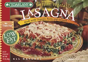 LASAGNA,OG,VEG, LOW FAT Case of 12 / 10 OZ from Cedar Grove Cheese