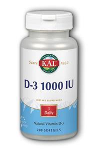 KAL: D-3 Cholecalciferol 1000iu 200 ct