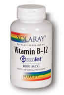 Vitamin B12 Gumlet 30ct 1000mcg from Solaray