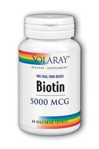 Two-Stage, Timed-Release Biotin 60ct 5000mcg from Solaray