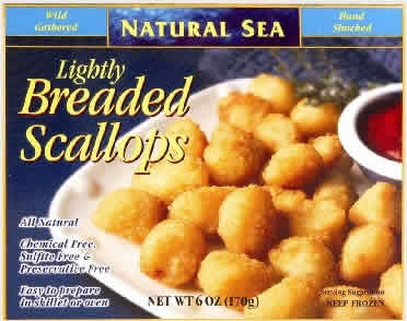 SCALLOPS,LGT BREADED Case of 12 / 6 OZ from Natural Sea