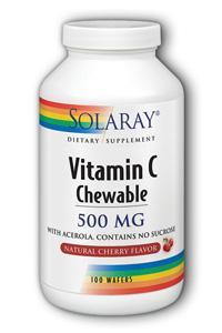 Vitamin C-500 Chewable Cherry 100ct 500mg from Solaray