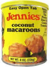 Macaroon,coconut canister Case of 12 / 8 OZ from Jennies