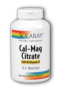 Solaray: Cal-Mag Citrate with Vitamin D 180ct