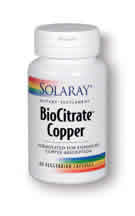 BioCitrate Copper 60ct 2mg from Solaray