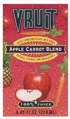 Juice,apple carrot blend Case of 9 / 3 8.45OZ from Vruit