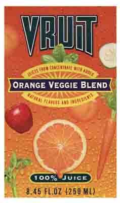 Juice,orange veggie blend Case of 9 / 3 8.45OZ from Vruit