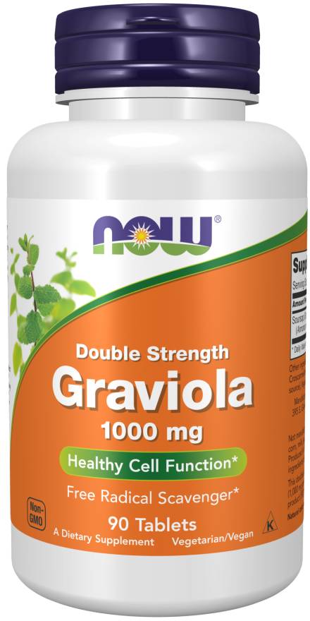 NOW: Double Strength Graviola 1000mg 90 Tabs