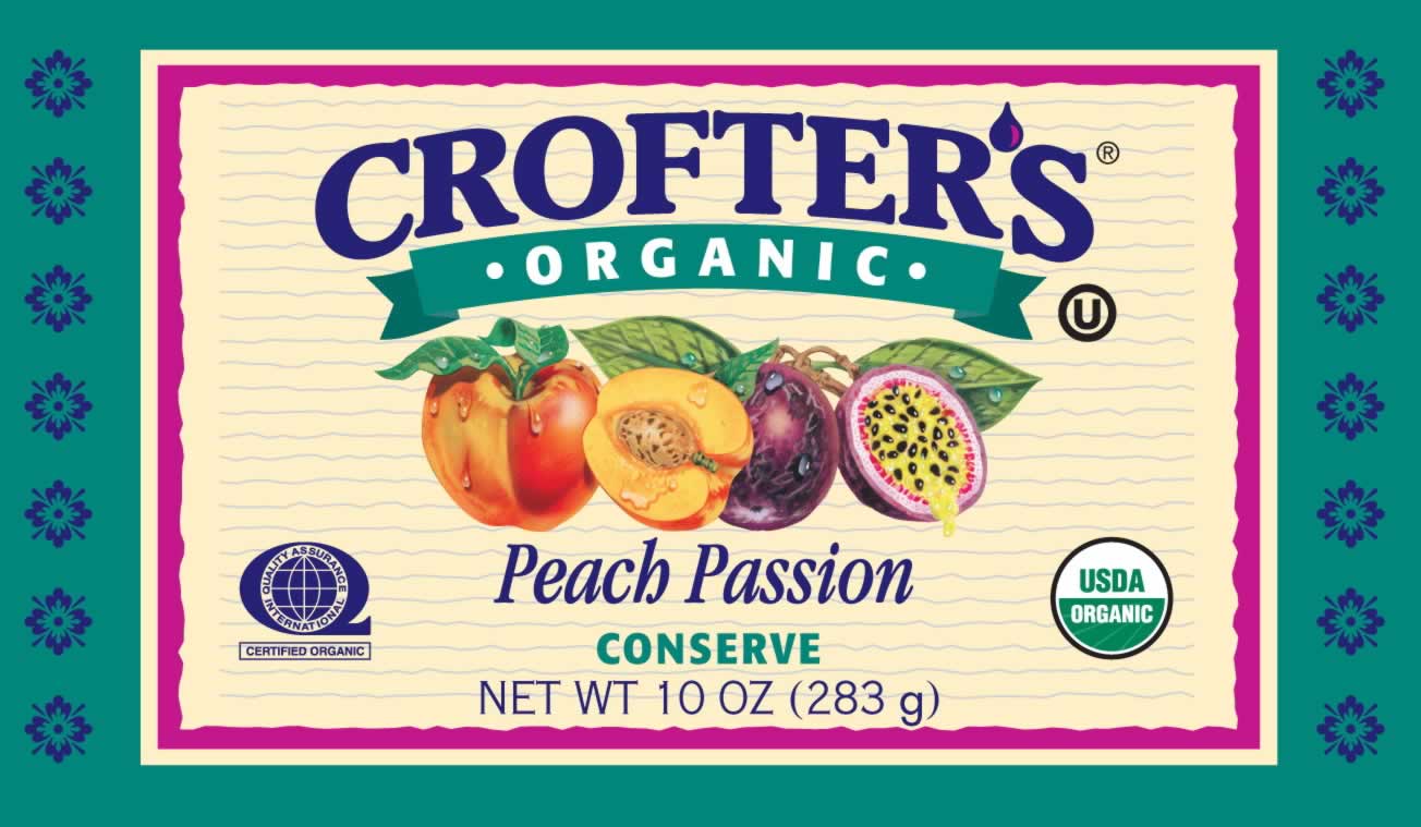 Crofters: Conserves,og,peach passn 10 OZ