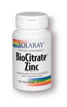 BioCitrate Zinc 60ct 50mg from Solaray