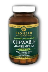 Pioneer: Vitamin & mineral supplement iron free 90 ct Vegetarian chewable Fruit